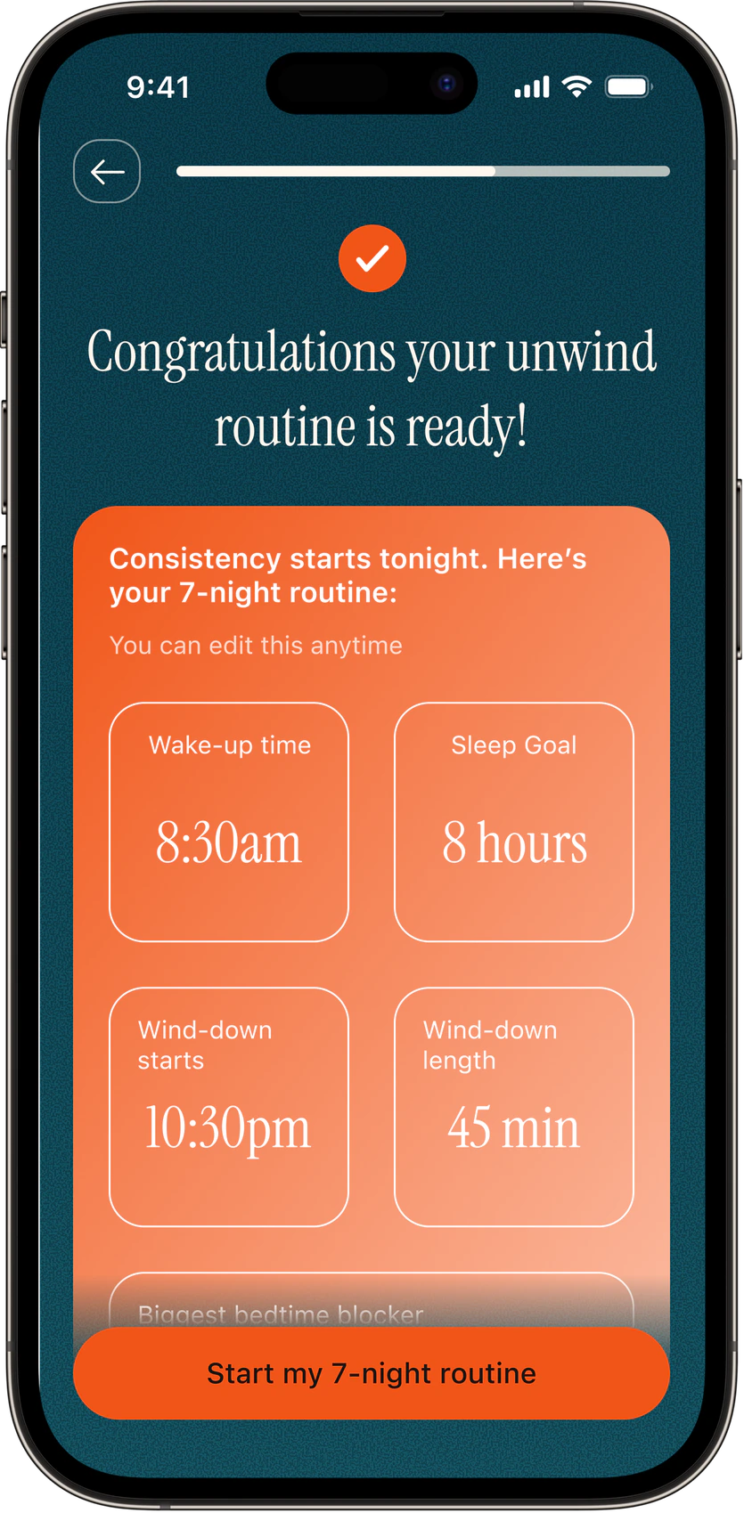 Unwindy generated routine screen